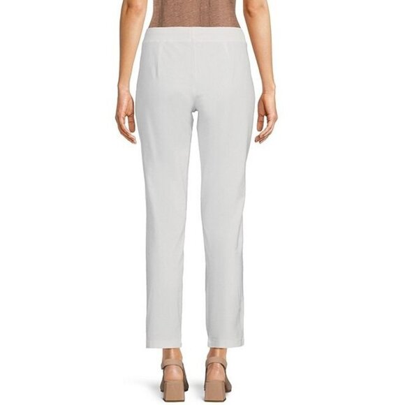 Eileen Fisher Petite White Stretch Crepe Slim Leg Ankle Pants - SZ PP - NWT - Picture 3 of 8